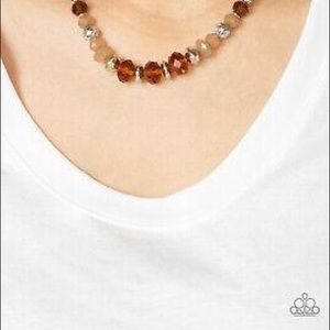 Paparazzi Brown and Silver Beaded Necklace